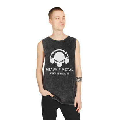 Heavy F Metal Tank Top — 'Keep It Heavy' Stonewash Music Tee