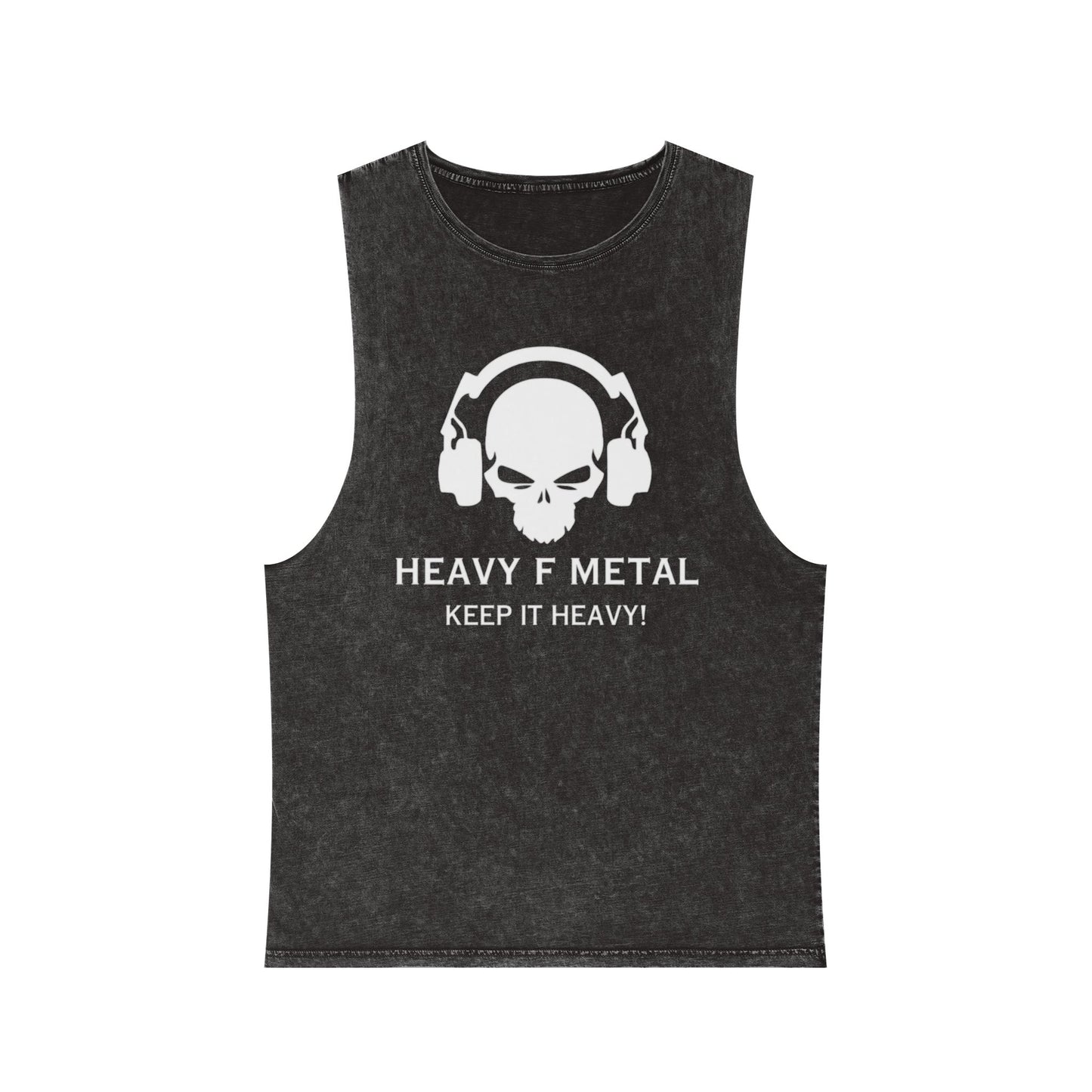 Heavy F Metal Tank Top — 'Keep It Heavy' Stonewash Music Tee