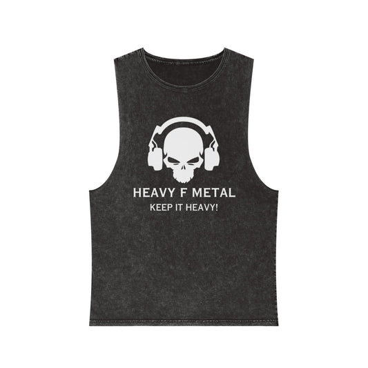 Heavy F Metal Tank Top — 'Keep It Heavy' Stonewash Music Tee