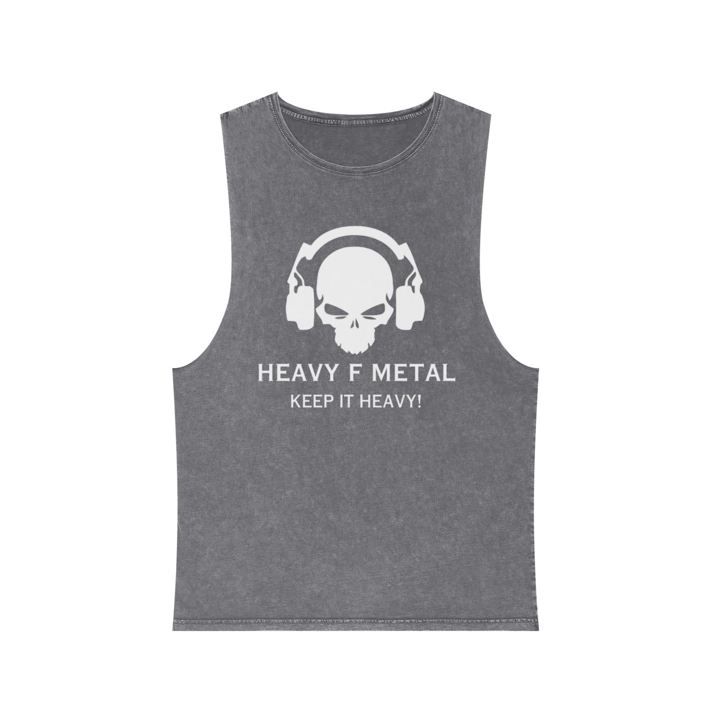 Heavy F Metal Tank Top — 'Keep It Heavy' Stonewash Music Tee