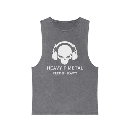 Heavy F Metal Tank Top — 'Keep It Heavy' Stonewash Music Tee
