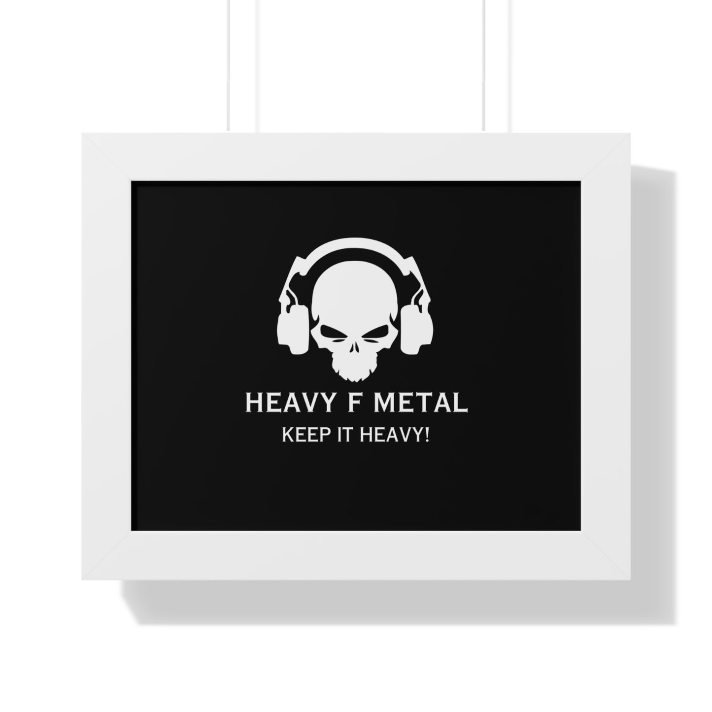 Framed Poster — Heavy F Metal Skull "Keep It Heavy" Rock Wall Art