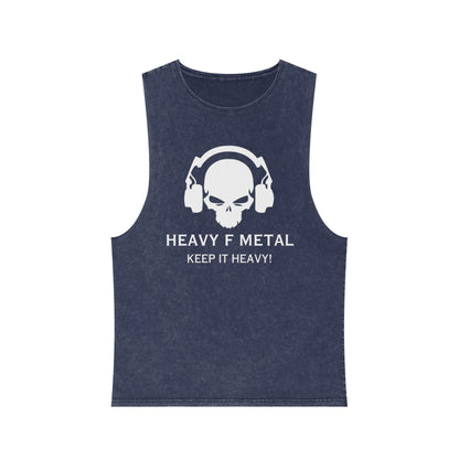 Heavy F Metal Tank Top — 'Keep It Heavy' Stonewash Music Tee